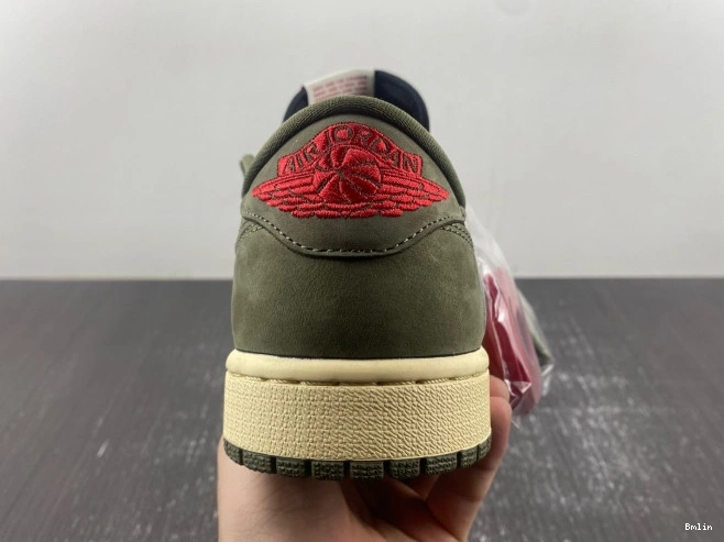 Bmlin OLIVE' AIR SCOTT 1 JORDAN OG LOW DM7866-002 TRAVIS SP 'BLACK X 0717